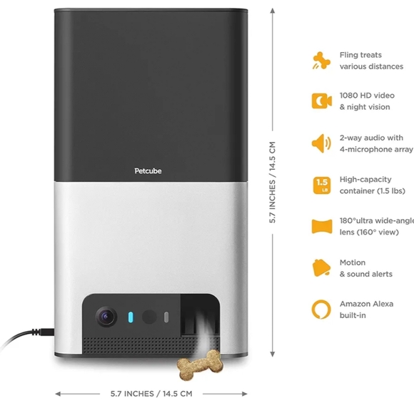 Petcube Bites 2 Wi-Fi Pet Camera with Treat Dispenser & Alexa Built-in, for Dogs - Picture 2 of 11
